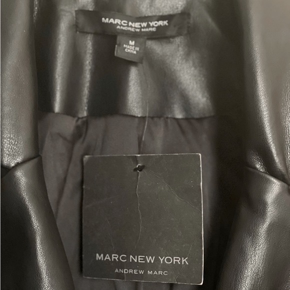 Marc New York Faux Leather Black One Button Blazer TOO SMALL for me😤😣😖 - Picture 5 of 6